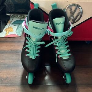 Impala Black and Teal Roller Skates